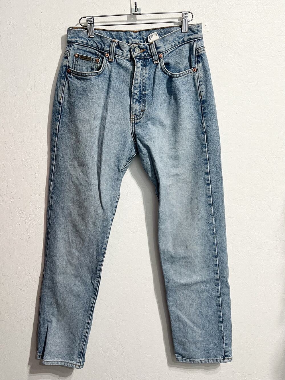 Vintage Calvin Klein CK Denim Jeans Sz 9/10 90's High Rise Mom Jeans Light Wash